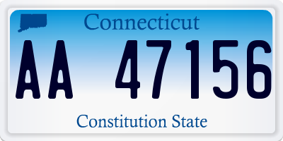 CT license plate AA47156