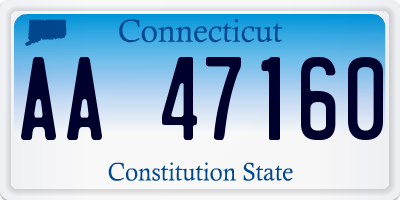 CT license plate AA47160