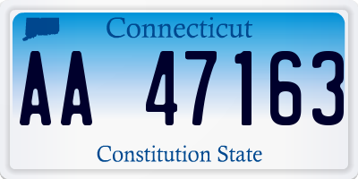 CT license plate AA47163