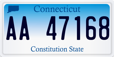 CT license plate AA47168