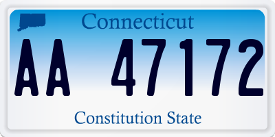 CT license plate AA47172