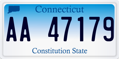 CT license plate AA47179