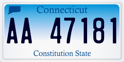 CT license plate AA47181