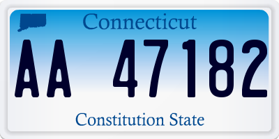 CT license plate AA47182