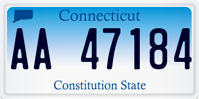 CT license plate AA47184