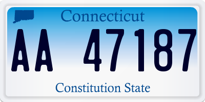 CT license plate AA47187