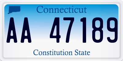 CT license plate AA47189