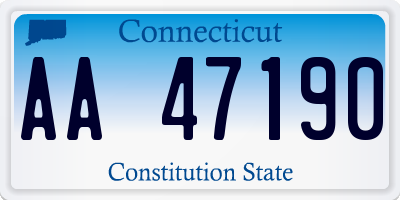 CT license plate AA47190