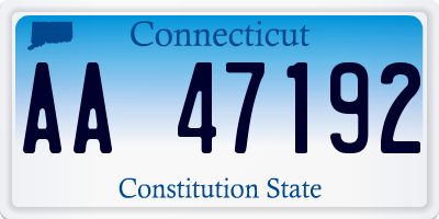 CT license plate AA47192