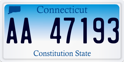 CT license plate AA47193