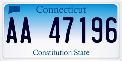 CT license plate AA47196