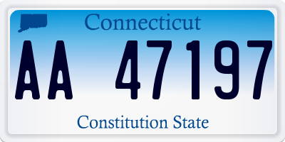 CT license plate AA47197