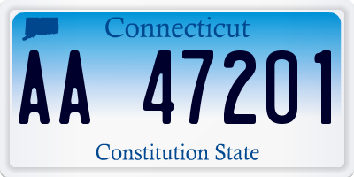 CT license plate AA47201