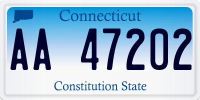 CT license plate AA47202