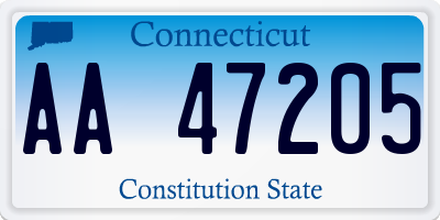 CT license plate AA47205