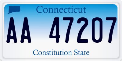 CT license plate AA47207