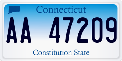 CT license plate AA47209