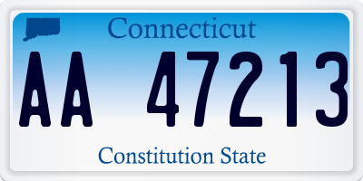 CT license plate AA47213