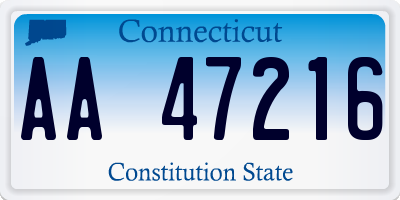 CT license plate AA47216