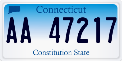 CT license plate AA47217