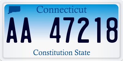 CT license plate AA47218