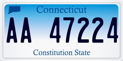 CT license plate AA47224