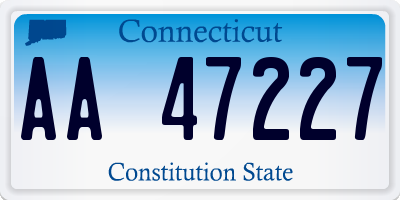 CT license plate AA47227