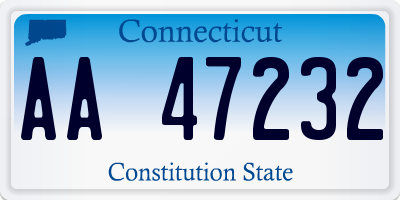 CT license plate AA47232