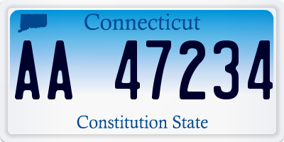 CT license plate AA47234