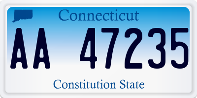 CT license plate AA47235