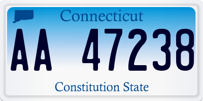 CT license plate AA47238