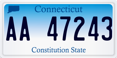 CT license plate AA47243