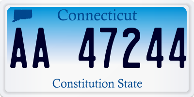 CT license plate AA47244