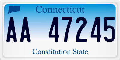 CT license plate AA47245