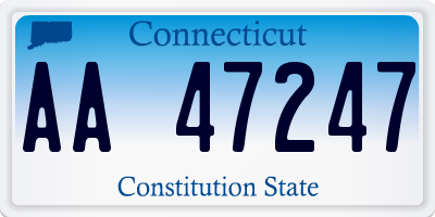 CT license plate AA47247