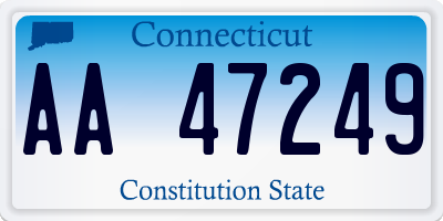 CT license plate AA47249