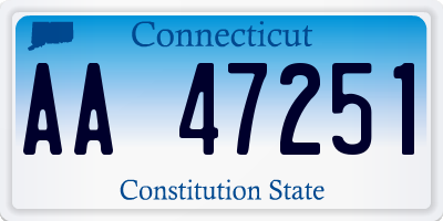 CT license plate AA47251