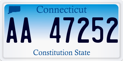 CT license plate AA47252