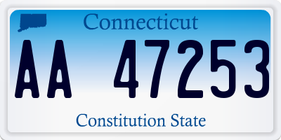 CT license plate AA47253