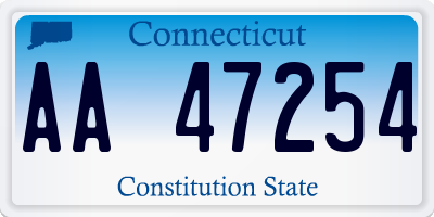 CT license plate AA47254