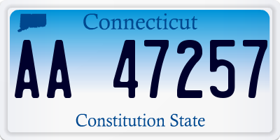 CT license plate AA47257