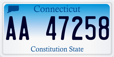 CT license plate AA47258