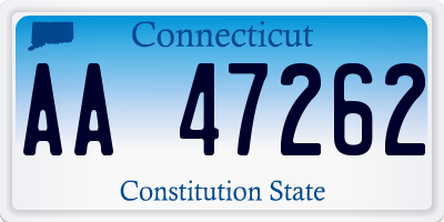 CT license plate AA47262