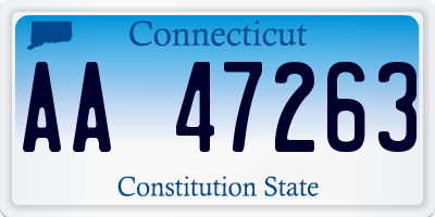 CT license plate AA47263