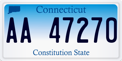 CT license plate AA47270