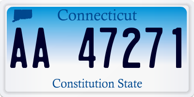 CT license plate AA47271