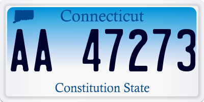 CT license plate AA47273