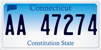 CT license plate AA47274