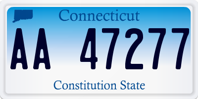 CT license plate AA47277