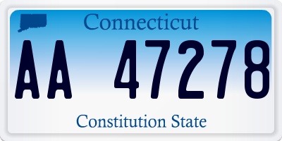 CT license plate AA47278